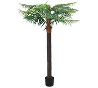 Artificial Palm Tree Phoenix 215 cm Green with Pot, Artificial Palm Tree Made of Solid Wood and Plastic, Easy-Care Decoration for Living Room, Office, Balcony, Indoor and Outdoor Use
