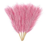 Artificial Pampas Grass 18''/ 45cm Faux Pampas Grass Boho Home Decor,Fluffy Pampas Grass Dried Floral Flower Filler Artificial Fake Flowers Bouquets for Wedding Bedroom Living Room Decor(Pink)…