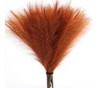 Artificial Pampas Grass Decor 17.7"- Fluffy Fake Flowers 6 pcs,Boho Faux Plants Non-Shedding Reeds for Home Bedroom Decor,Table Filler Centerpieces (sunset)