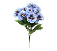 Artificial Pansy Flowers Crafted From Silk For Use In Residential Commercial And Institutional Interior Exterior Settings(Blue)