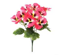Artificial Pansy Flowers Crafted From Silk For Use In Residential Commercial And Institutional Interior Exterior Settings(Rose Red)