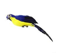 Artificial Parrot Decoration 25cm Lifelike Foam Feather Bird Ornament with Wire Clip for Crafts, Garden Statue, Pirate Shoulder Prop, Realistic Home Décor,(blue)