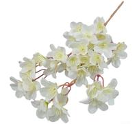 Artificial Peach Blossom Branch, 40cm Silk Flower Stem With 37 Realistic Blooms, Flexible Wire For Wedding Centerpieces, Home Decor, Photography Props, Cream Light Pink(Creamy White)