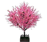 Artificial Peach Blossom Tree, Handmade Faux Peach Tree for Indoor Outdoor Decor, Perfect for Party Wedding Christmas Home Decoration