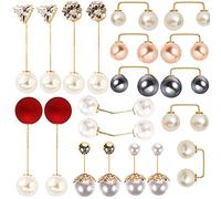 Artificial Pearl Brooch，20 Pcs Fashion Pearl Brooch Sweater Shawl Clip Dresses Cardigan Collar Safety Pins Corsage Jewelry for Women Girls