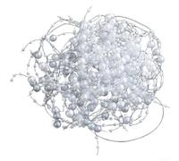 Artificial Pearl Garland 2 m for White Gold Christmas Tree Artificial | 2 metre length, for white and gold beads, weatherproof plastic, ideal for trees and wreaths, easy to assemble