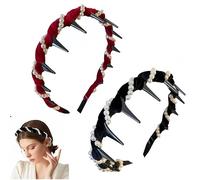 Artificial Pearl Hairband - Fashion Headband for Women, New Women's Non Slip Pearl Headbands, Raise the Hairline, Versatile Hair Accessory for Parties, Weddings & Daily Wear (2pcs-1)