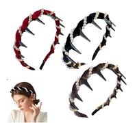 Artificial Pearl Hairband - Fashion Headband for Women, New Women's Non Slip Pearl Headbands, Raise the Hairline, Versatile Hair Accessory for Parties, Weddings & Daily Wear (3pcs)