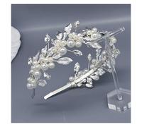 Artificial Pearl Hairband Pearl Beaded Bridal Hairbands Handmade Tiaras Headband For Bride Silver Color Wedding Hair Accessories