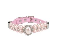 Artificial Pearl Shiny Rhinestone Adjustable Cat Collar Necklace Pet Princess Wedding Party Birthday Supplies,A,S