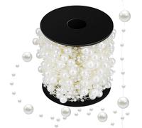 Artificial Pearl String Wedding Garland Crafting Beaded Chain 30m Roll