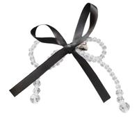Artificial Pearls Bowknot Hair Clip Elegant Ribbon Crystal Hairpin Barrettes for Women Side Bangs Hair Styling Accessory