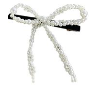 Artificial Pearls Bowknot Hair Clip French Hairpin Girl Barrettes Braid Clip Female Hair Shaping Decors Side Hair Bows