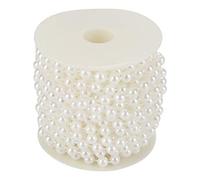 Artificial Pearls String Beads Chain, 10m/Roll 8mm Pearl Beads String Chain Garland, Grinding Pearl Wire Beads Garland String DIY Wedding Decoration for Party Home Decoration (White1)