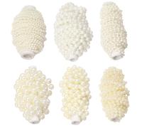 Artificial Pearls String Beads Chain, 6 Rolls Pearl Bead String Garland Chain, Grinding Pearl Wire Beads for DIY Wedding, Party, Home Decoration 3mm, 4mm, 5mm, 6mm, 8mm, 10mm