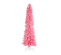 Artificial Pencil Slim Space Saving Christmas Tree 6ft / 1.8m - Pre-Lit With 110 Warm White LED Lights Celebright Pink 6ft