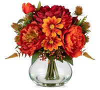 Artificial Peonies & Daisies Vase - Pale Colours #1 22 cm
