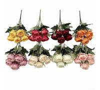 Artificial Peonies Silk Flowers Bouquet for Wedding Home Decor Table Centrepiece Pink Red Orange Purple 30cm Height Realistic Faux Floral Arrangement(Pink)