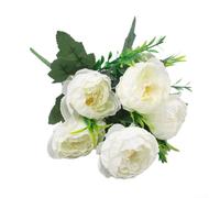 Artificial Peony Flowers, 6 Autumn Colour Silk Peonies for Wedding Decorations Home Decor and Floral Arrangements(White)