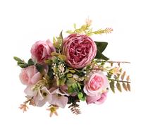 Artificial Peony & Rose Bouquet with Eucalyptus