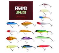 Artificial Perch Escos 15 Pieces Simulated Realistic Reflections Kit for Freshwater Saltwater River Lake Stream Jigging Trolling Water Launch