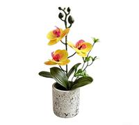 Artificial Phalaenopsis Orchid 25.5cm Realistic Potted Plant(Yellow)