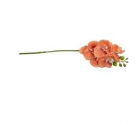 Artificial Phalaenopsis Orchid Stem Bouquet17.7-inch Real-Touch Fake Flowers for Home, Wedding Table Decor, Soft PVC Material, 5-Head White or(orange)