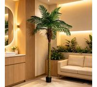 Artificial Phoenix Palm Tree Faux Coconut Silk Palm Tree Tropical Fake Tree Plant for Outdoor Indoor Decor,Outside Patio Home Office Bathroom Pool Living Room Yard(190cmm)