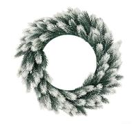 Artificial Pine Christmas Wreath 40cm Green White Sturdy Plastic Wall
