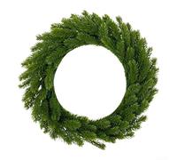 Artificial Pine Christmas Wreath 40cm Green White Sturdy Plastic Wall