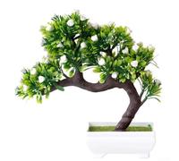 Artificial Pine Flower Arrangement 25cm Plastic Home Decor(white)