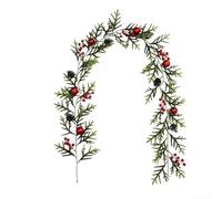 Artificial Pine Garland 200cm with Red Berries Cones(54)