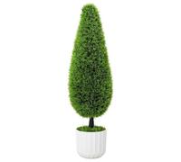 Artificial Pine Green Plastic 24 x 24 x 90 cm Standing for Indoor and Outdoor Use Durable Easy-Care Decoration Living Room Garden Balcony Patio