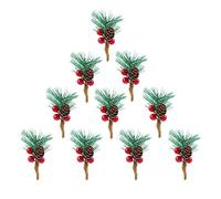 Artificial Pine Picks Small Fake Berries Pine Cones Pine Needles Stems Wreaths Decor for Christmas Garland Wedding Garde