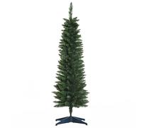 HOMCOM 5ft Unlit Artificial Christmas Tree, Pencil Slim Xmas Tree with Solid Stand and Realistic Branches, Green