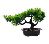 Artificial Pine Tree Bonsai Ornament for Table Centrepiece Decor | Pebble Plastic Foam Build, Vivid Green Finish, Care Free Presence, Shop Displays and Wedding Settings