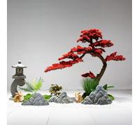 Artificial Pine with Red Leaves, Floor-to-Ceiling Focal Point for Hotel Lobbies & Offices(3mx2.5m)