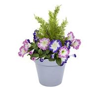 Artificial Pink & Purple Petunia Grey Patio Planter 60cm/24in