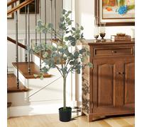Artificial Plant, Faux Silk Eucalyptus Tree, 150cm HOMCOM Green One Size