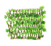 Artificial Plant Fence, Decor Fence Screen Artificial Leaf Faux Ivy Expandable Plant Leaves, 40cm Stretchable Wooden Garden