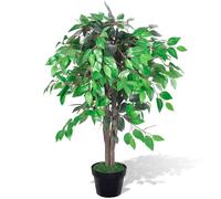 Artificial Plant Ficus Tree with Pot 90 cm Berkfield Home Green One Size
