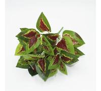 Artificial Plant Flowers and Leaves Plastic Green Grass Bonsai Plant False Leaf Leaves Bush Decorated For Family Wedd-Basil leaves