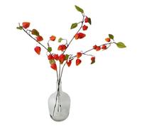 Artificial Plant Lantern Flowers, 3 Bouquets of 34.25 Inch High Lantern Flowers for Home, Patio, Garden, Balcony, Wedding, Party, Holiday Decoration (Orange Red)