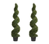 Artificial Plant, Realistic Indoor and Outdoor Fake Plant in Pot, Artificial Cedar Spiral Tree, UV and Water Resistant, Perfect for Gardens, by Blooming Artificial (175cm, 2 pack)