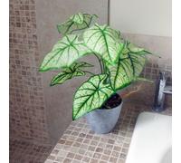 Artificial Plant Realistic Natural Taro in Decorative Planter Botanik Leaf Green One Size