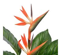 Artificial Plant Strelitzia with Pot Red and Green 100 cm High Plastic and Iron 1 Piece for Living Room Office Balcony Indoor Outdoor Decoration Easy Care