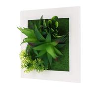 Artificial Plant Wall Art Frame with Realistic Succulent Decor, Lightweight Plastic Material for Balcony and Living Room Greenery Indoor Display