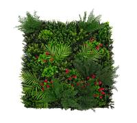 Artificial Plant Wall Panel 100 x 100cm Mira Living Foliage Greenery Tiles Indoor Outdoor Weather & UV Resistant Grass Fence Faux Hedge Privacy Backdrop Garden Home Decor Snap & Lock Fixings Included 