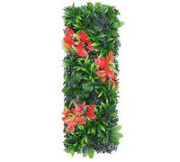 Artificial Plant Wall Panel 25×75cm, Modular Faux Greenery Wall with Realistic Plants and Flowers for Background Wall, Flower Wall, Branding Wall and Event Decoration (I)