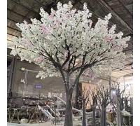 Artificial Plants Cherry Blossom Tree,Large Plant Wishing Trees,White Artificial Tree with Flowers,for Home Festival Party Christmas(3m)